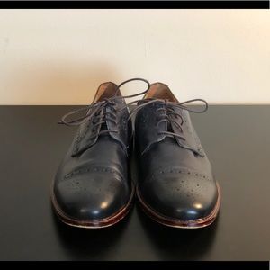 Joseph Abboud Owings Cap Toe Oxfords, Navy Blue Dress Shoes for Men, Size 13